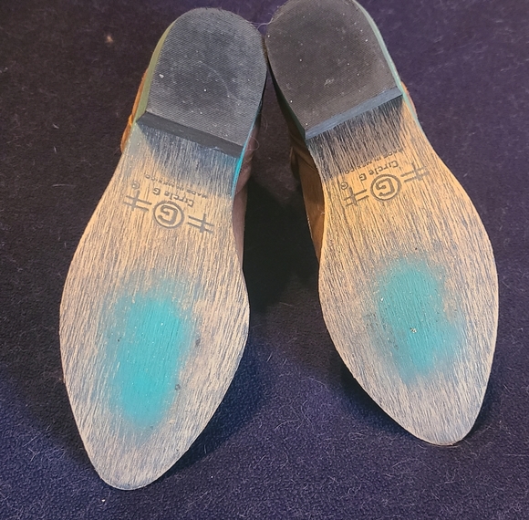 Leather Circle G Cowboy Booties - Brown and Teal Size 6 1/2 - Picture 7 of 9